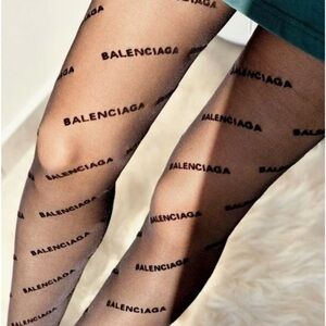 Black BB luxury logo tights
